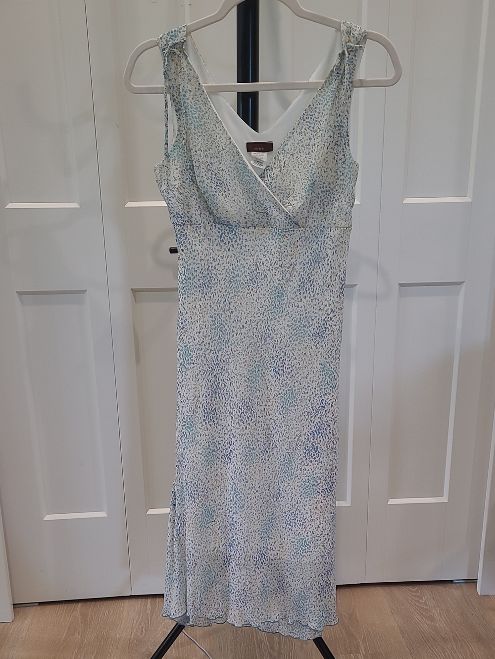 Jump Pale Blue Printed V-Neck Midi Dress